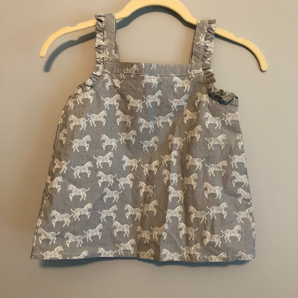 Gymboree Animal Party 7 Grey Pinstripe swing tank